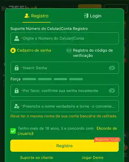 Interface móvel da 755bet em celular com design roxo e detalhes dourados